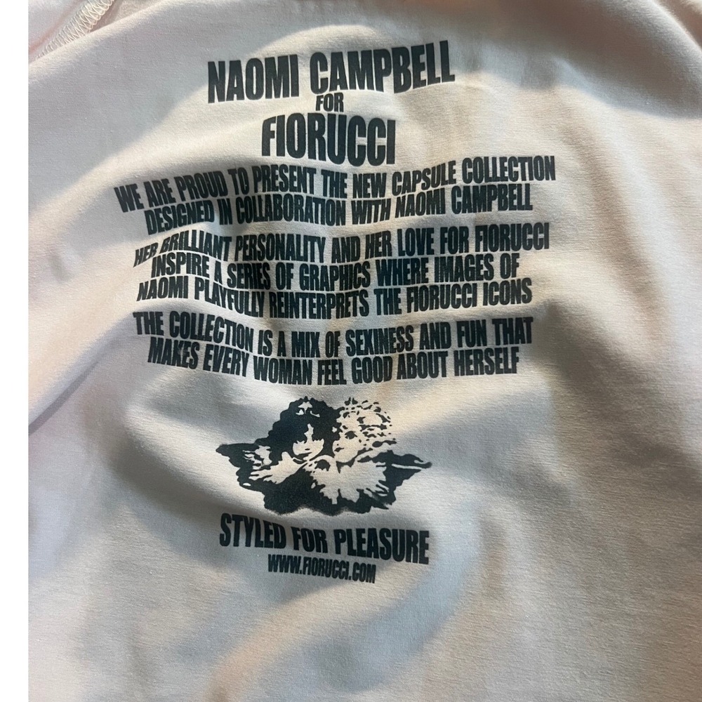 NWT Fiorucci X Naomi Campbell Collaboration My Highest Heels Fitted Tee Pink - Picture 4 of 4